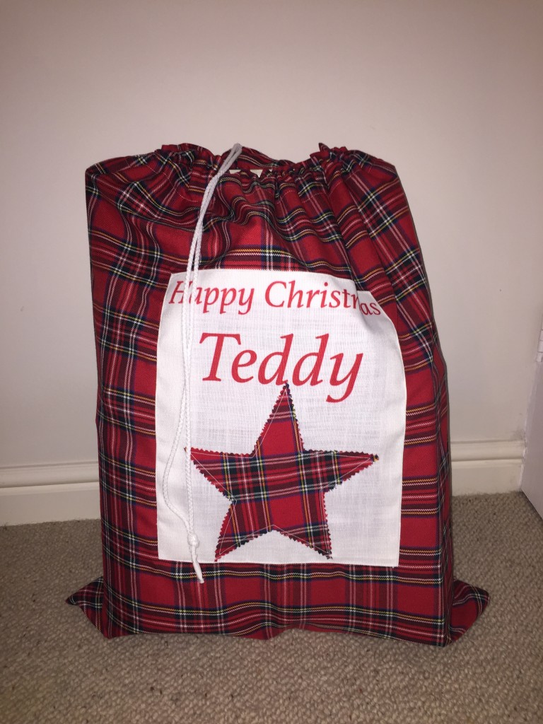 izabela peters personalised christmas sack tartan personalised kids gifts alternative ideas