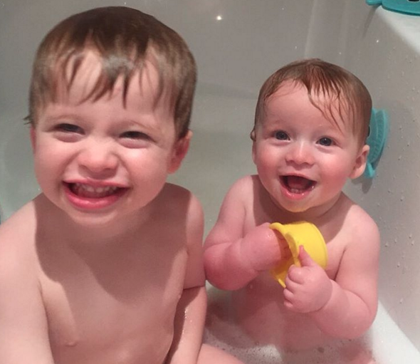 siblings linky raising the rings dear beautiful toby and teddy in the bath cheesy grins brothers matching toys