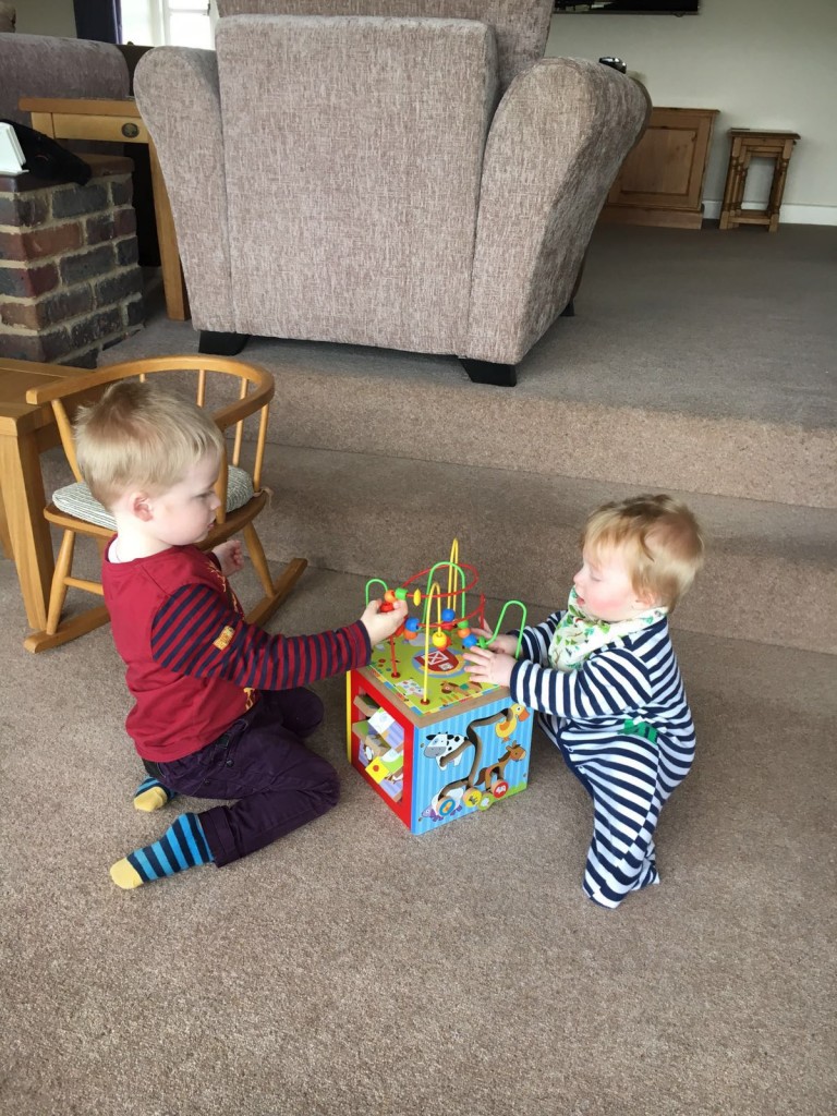 siblings helping each other out right from the start sharing