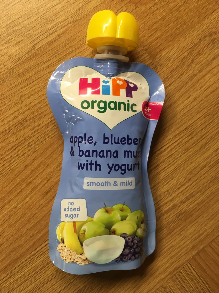 hipp organic review and giveaway hamper weaning pouches apple blueberry banana muesli yoghurt