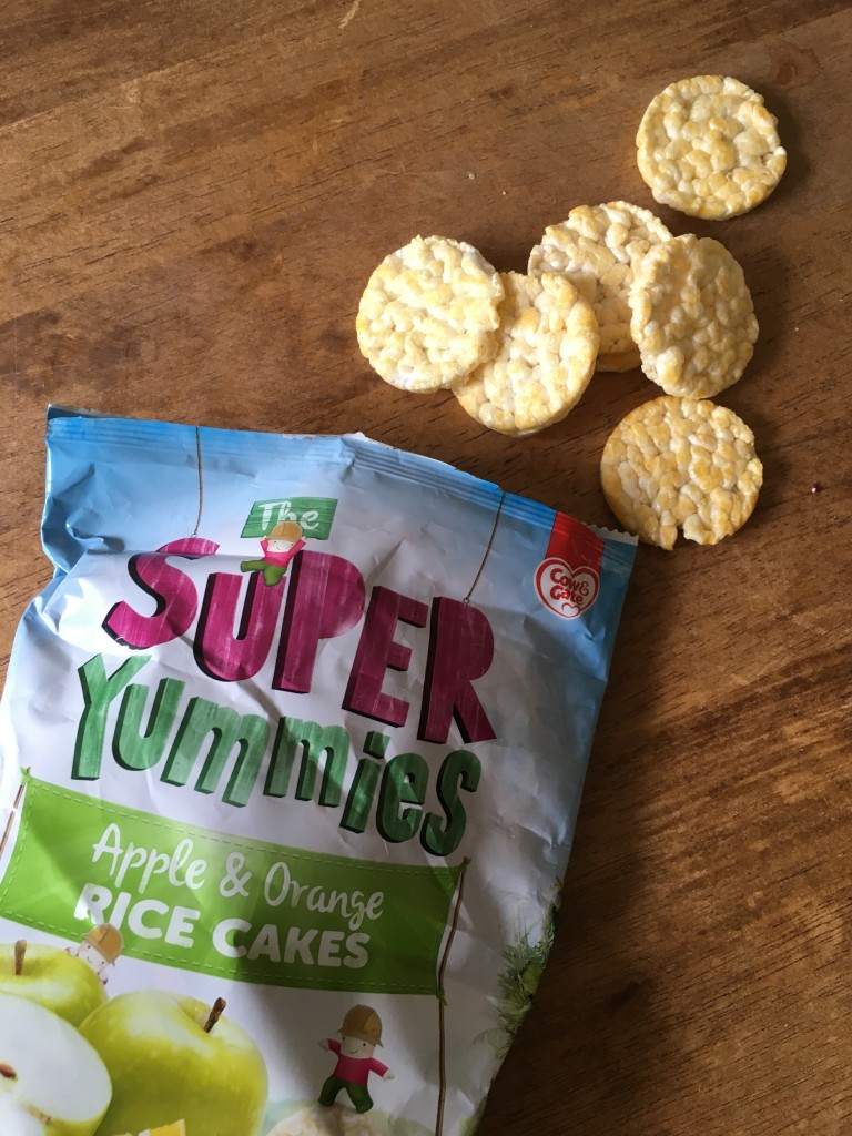 the super yummies range cow and gate weaning apple and orange rice cakes baby toddler food snack pack flavours