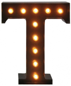 marquee letter T light up alphabet brown toddler bedroom makeover