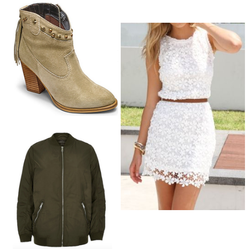elf ankle boots suede khaki bomber jacket river island jd williams daisy shift dress summer style
