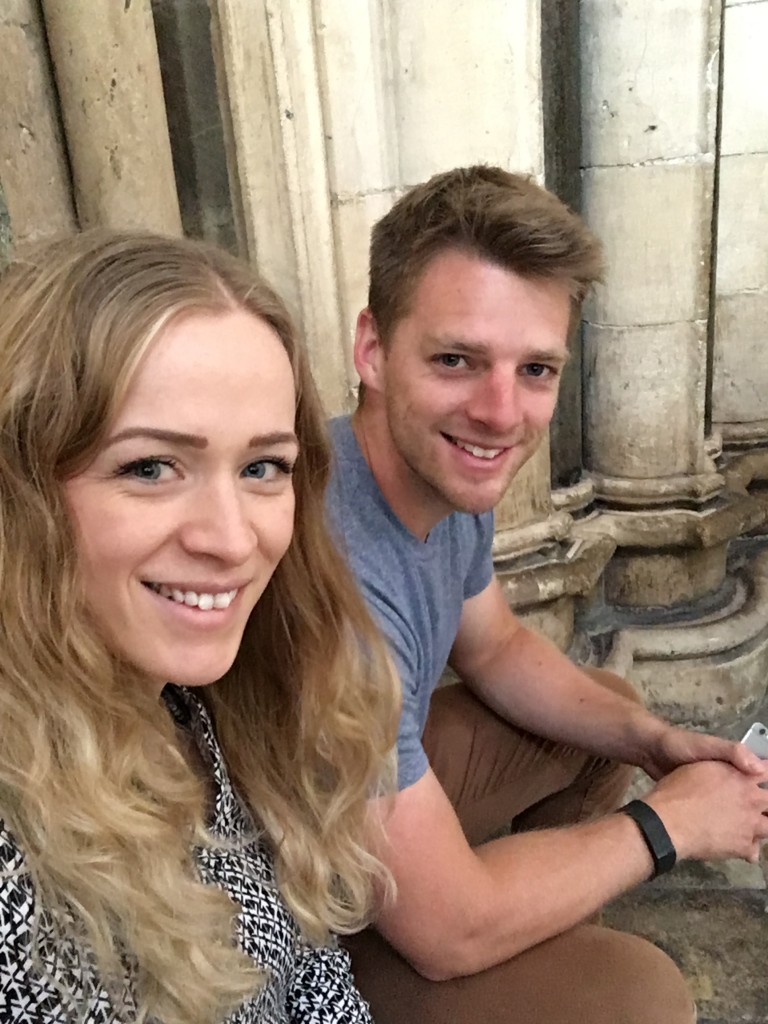 midweek break in york minimoon pre wedding holiday minster inside waiting to go up to the tower far too many steps