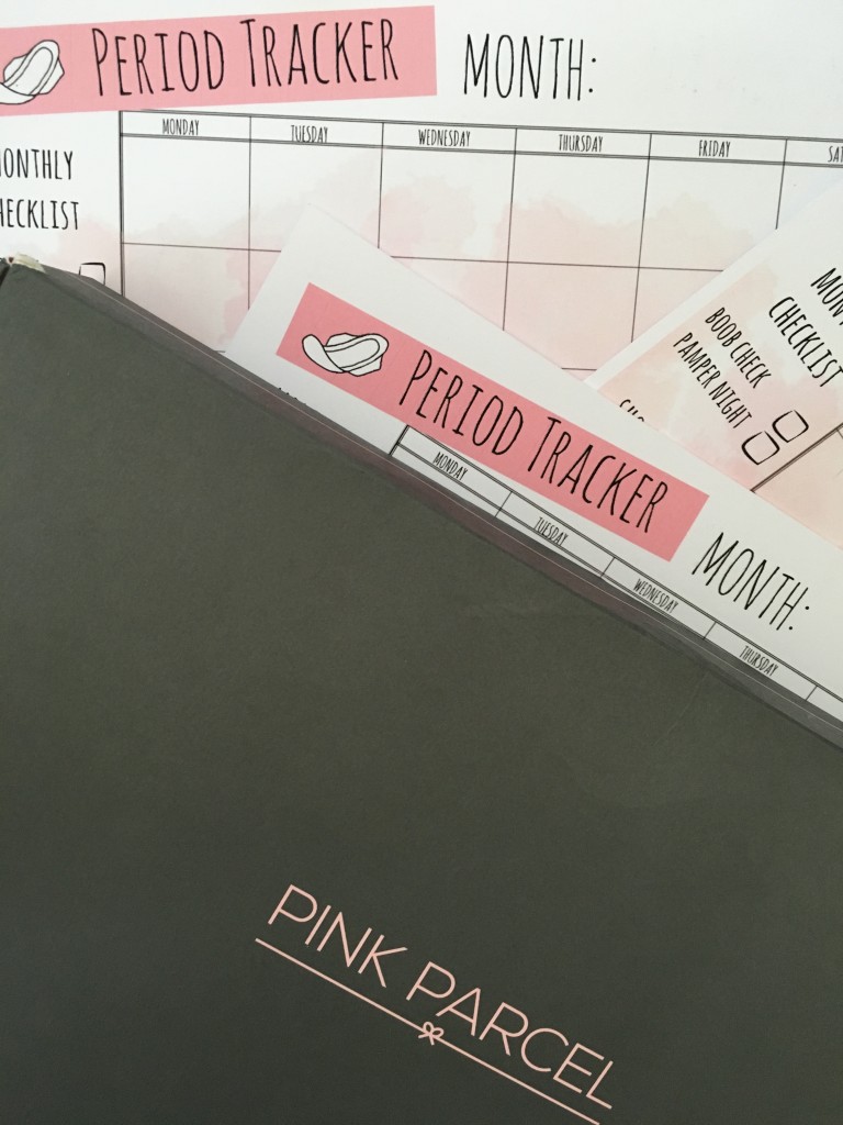 know your normal charity fund period tracker monthly month shopping list boob check pamper night coppafeel count the kicks pink parcel subscription box