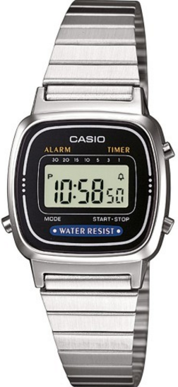 CASIO LADIES CLASSIC ALARM CHRONOGRAPH WATCH silver stainless steel alarm timer water resistant old school mode top five favourite watches