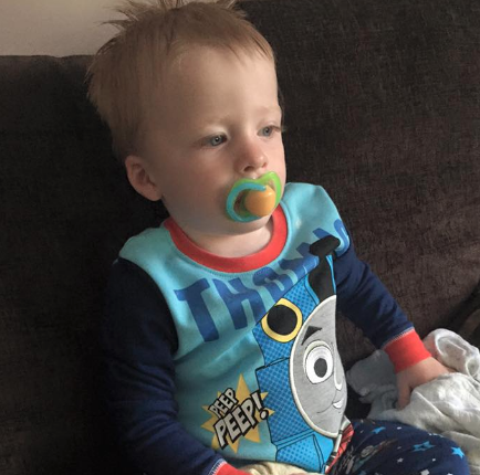 toby simon turns three two years old august baby boy thomas the tank engine pyjamas with a dummy