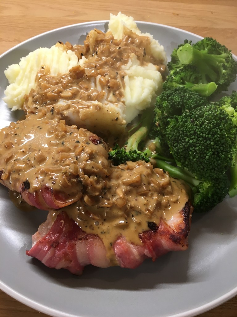 hellofresh hello fresh classic box prepared meal subscription vegetables meat delivered to your door reasonably priced review bacon wrapped pork with peppercorn sauce