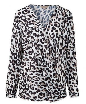 fashion world review breastfeeding friendly top leopard print wrap blouse evening wear animal print