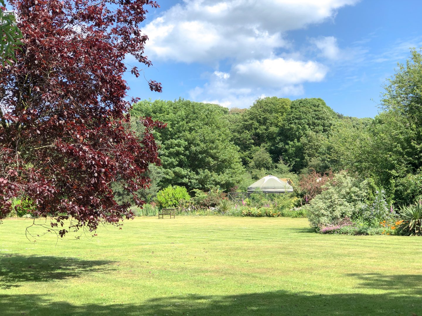the grove hotel cromer field open garden overlooking the mongolian yurts for glamping afternoon tea review