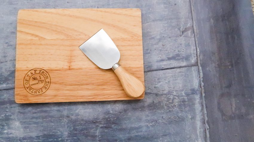 small cheeseboard with serving tool